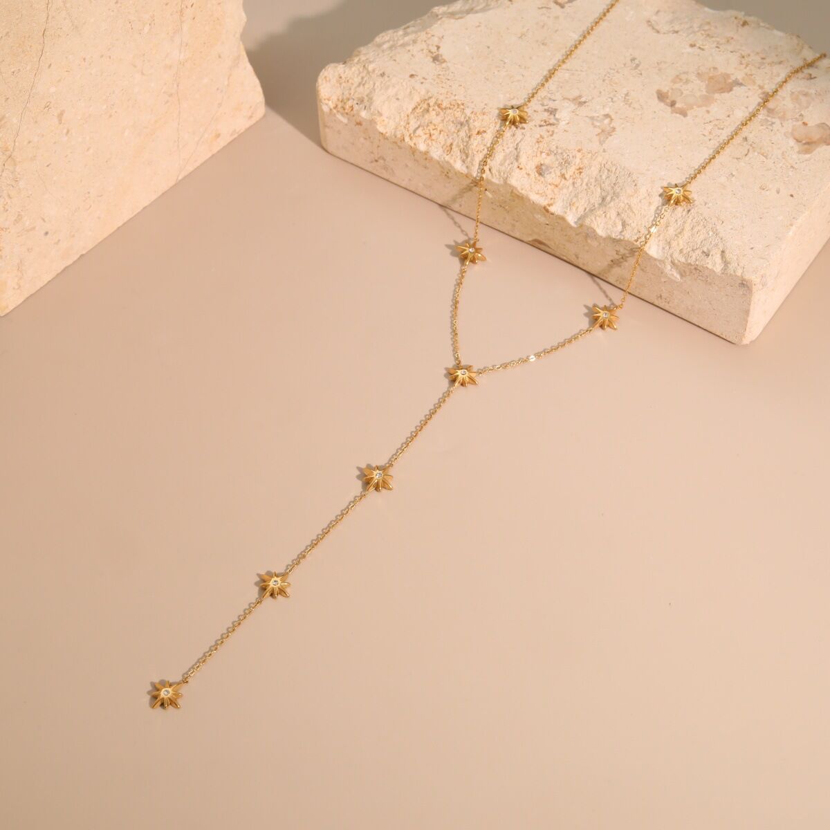 Simple Series Daily Tassel Star Chain Stainless Steel Waterproof Cold Color Women's Chain Necklaces h5 Picture4