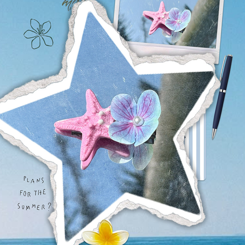 Romantic Series Sweet Starfish Acrylic Hair Clips Picture2