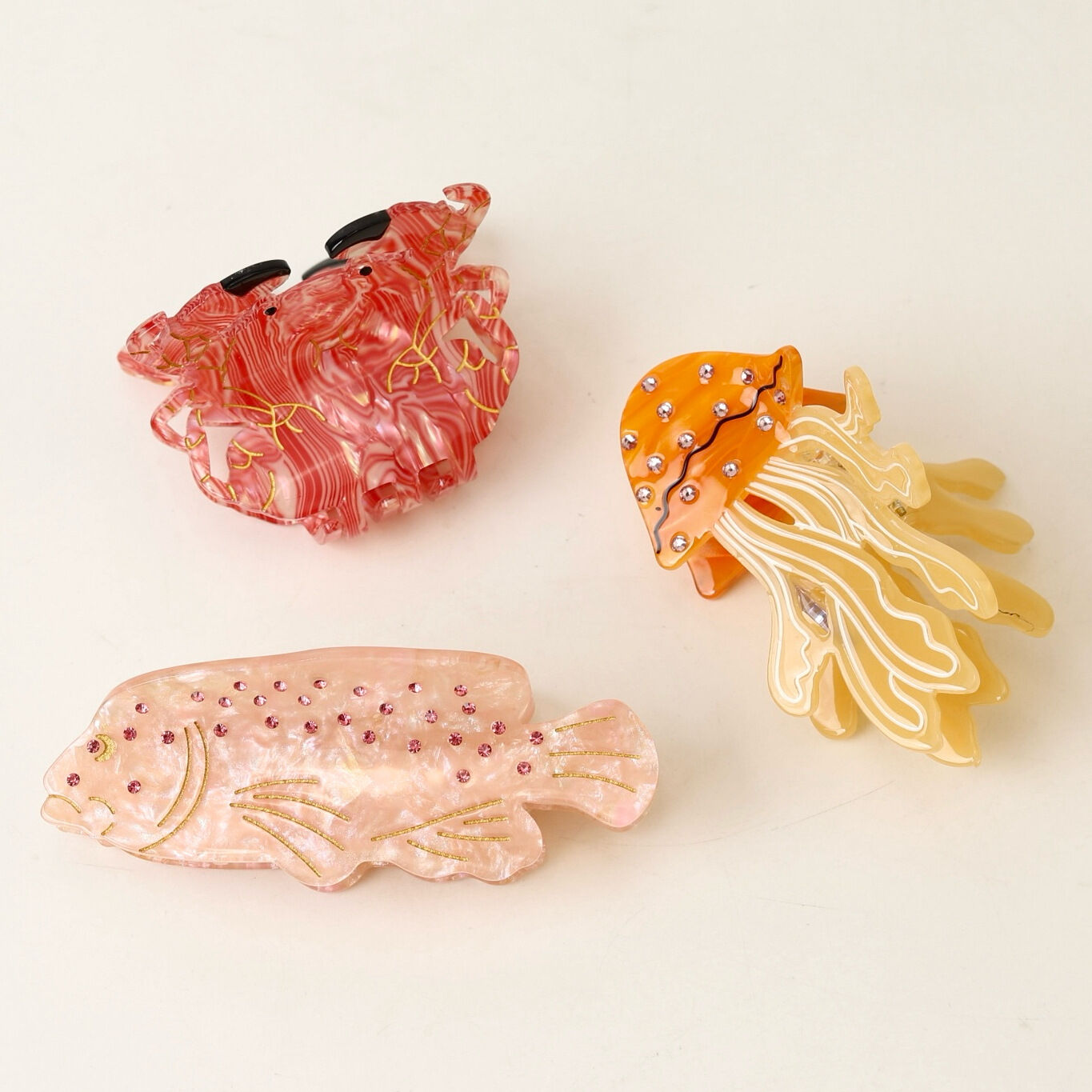 Simple Series Natural Animal Solid Color Cartoon Oceanic Style Shell Fish Acetate Hair Claws Picture2