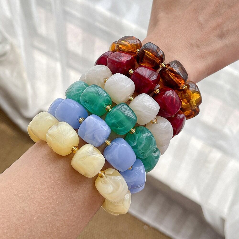 Damen-Perlenarmbänder aus Kunstharz mit Farbverlauf