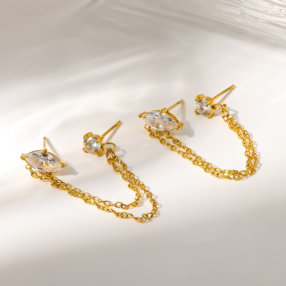 アクセサリー CAREERING SEQUEL COLOUR 701N (YW) Luxurious Series Elegant Tassel Chain Stainless Steel Waterproof