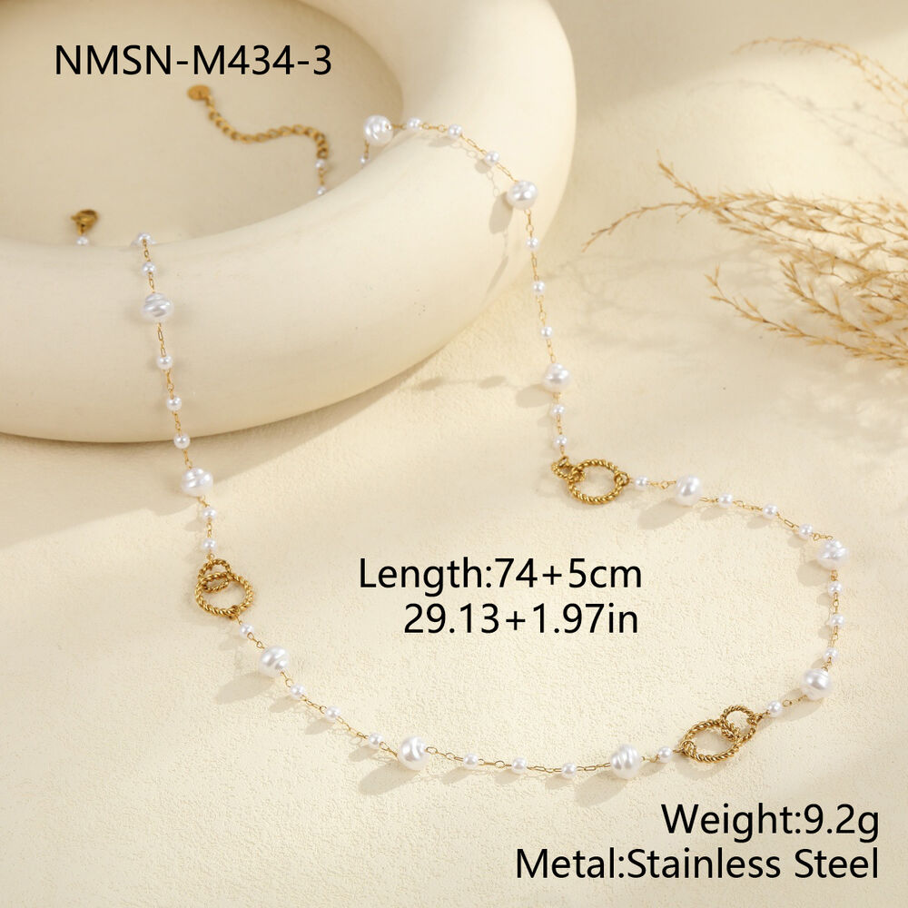 Collana da donna Simple Series Daily Heartt Chain in acciaio inossidabile impermeabile color oro