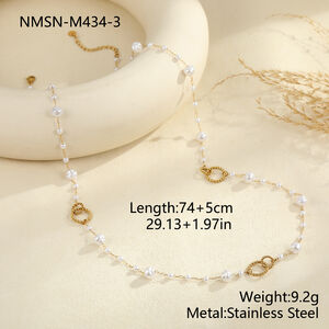 Collana da donna Simple Series Daily Heartt Chain in acciaio inossidabile impermeabile color oro h5
