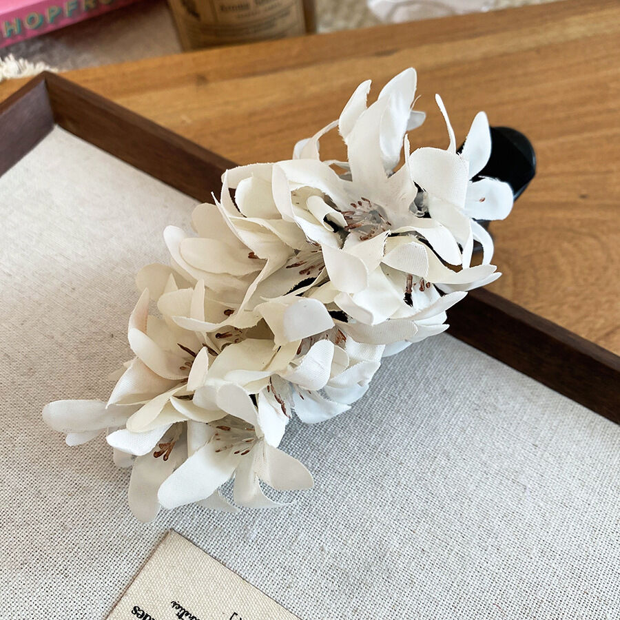 Pinzas para el cabello de acrílico con tela de la serie romántica para vacaciones h5 Imagen2