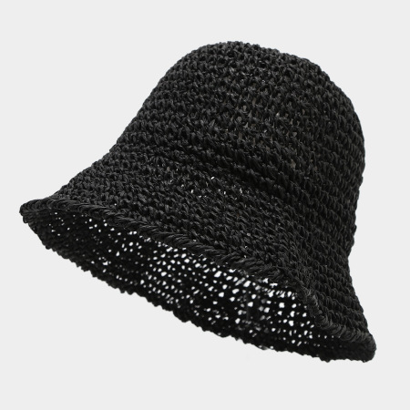 Cappello da donna in rafia intrecciata tinta unita, serie Simple Vacation