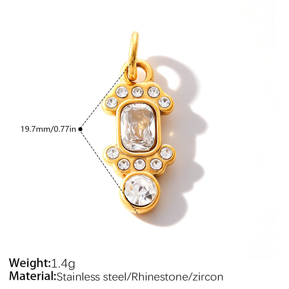 Simple DIY Devil's Eye Irregular Shape Cross Stainless Steel Waterproof Gold Color Pendants