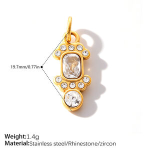 Simple DIY Devil's Eye Irregular Shape Cross Stainless Steel Waterproof Gold Color Pendants h5