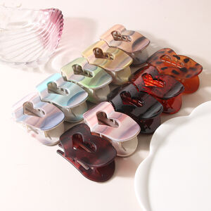 Romantic Series Simple Heart Leopard Print Gradient Color Pc Hair Clips h5 Picture2
