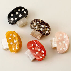 Simple Series Cute Polka Dots Mixed Color Mushroom Acetate Hair Claws h5 Picture3