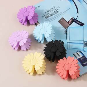 Simple Series Sweet Flower Solid Color Plastic Hair Claws h5 Picture2