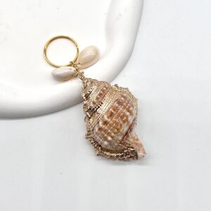 Simple Series Vacation Irregular Shape Oceanic Style Shell Sea Shells Shell Keychain h5
