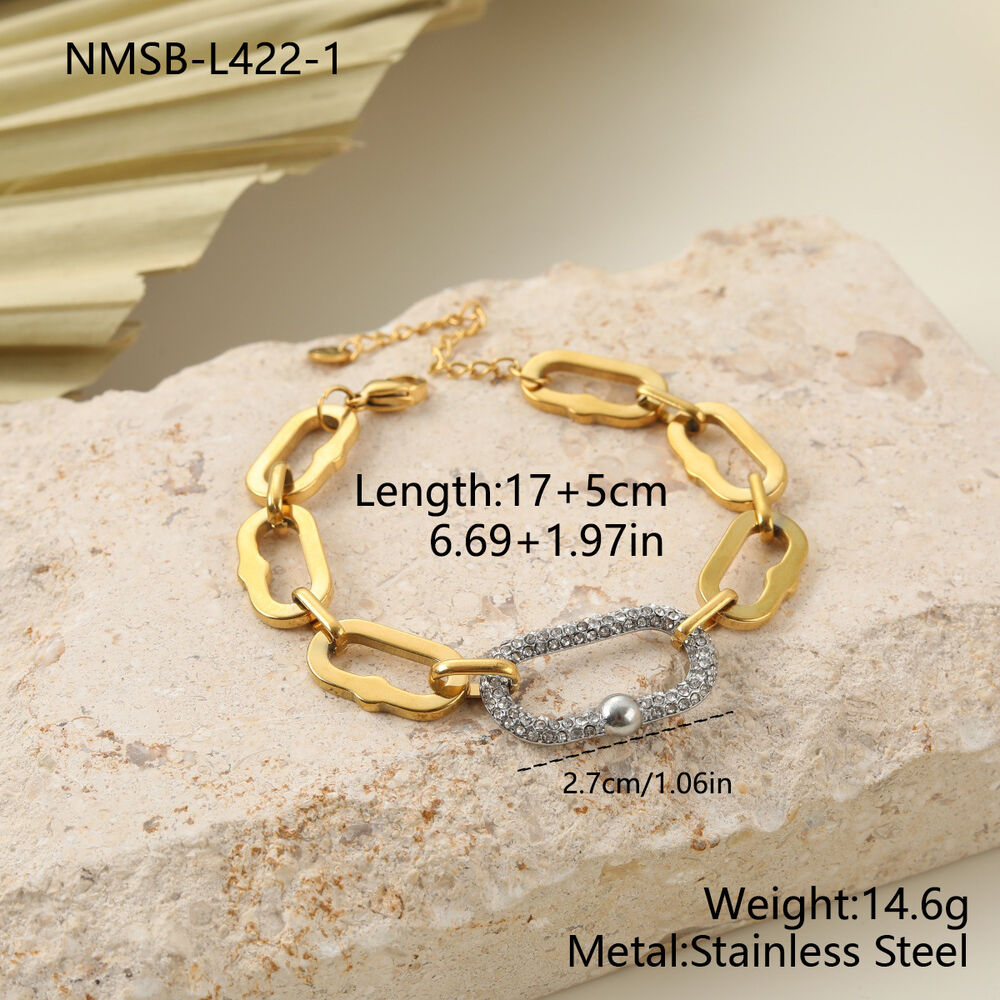 Luxury Daily Irregular Shape Patchwork Stainless Steel Waterproof Gold Color Women's Jewelry Sets