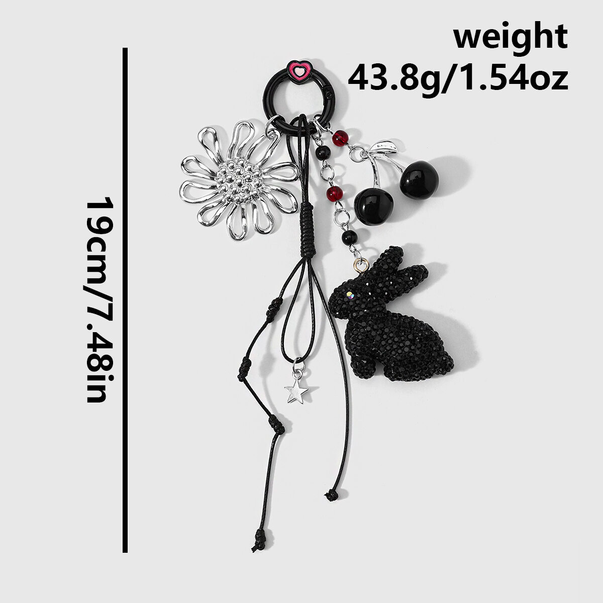 Simple Series Cute Flower Rabbit Star Cherry Alloy Bag Charms h5 Picture2