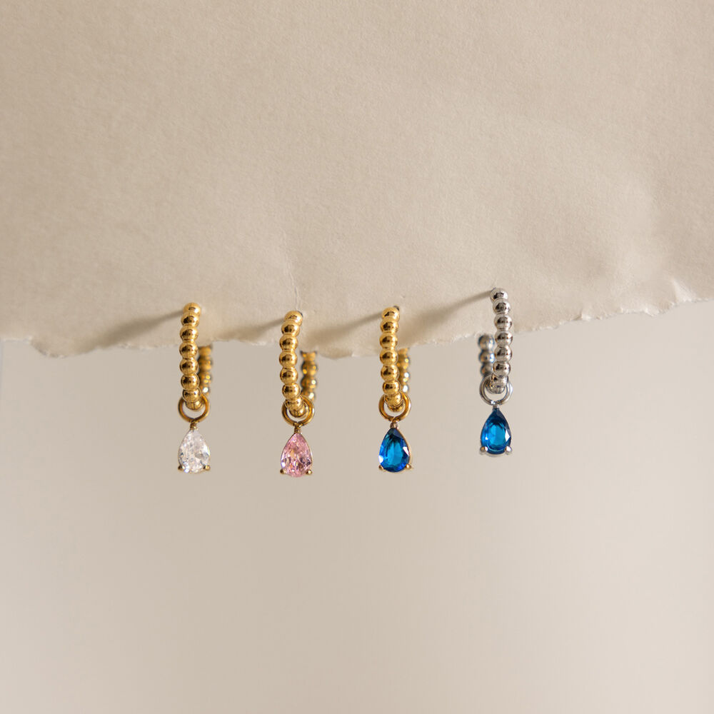 Simple Droplet Stainless Steel Waterproof Gold Color Zircon Women's Drop Earrings Picture4