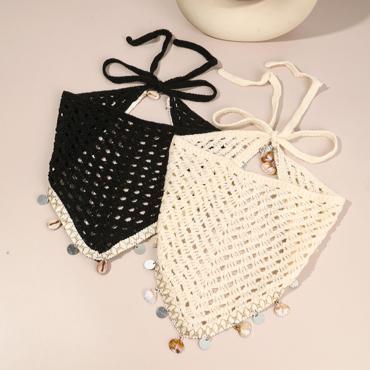 Ethnic Series Vacation Oceanic Style Tassel Hollowed-Out Shell Polyester Hair Bands Picture2