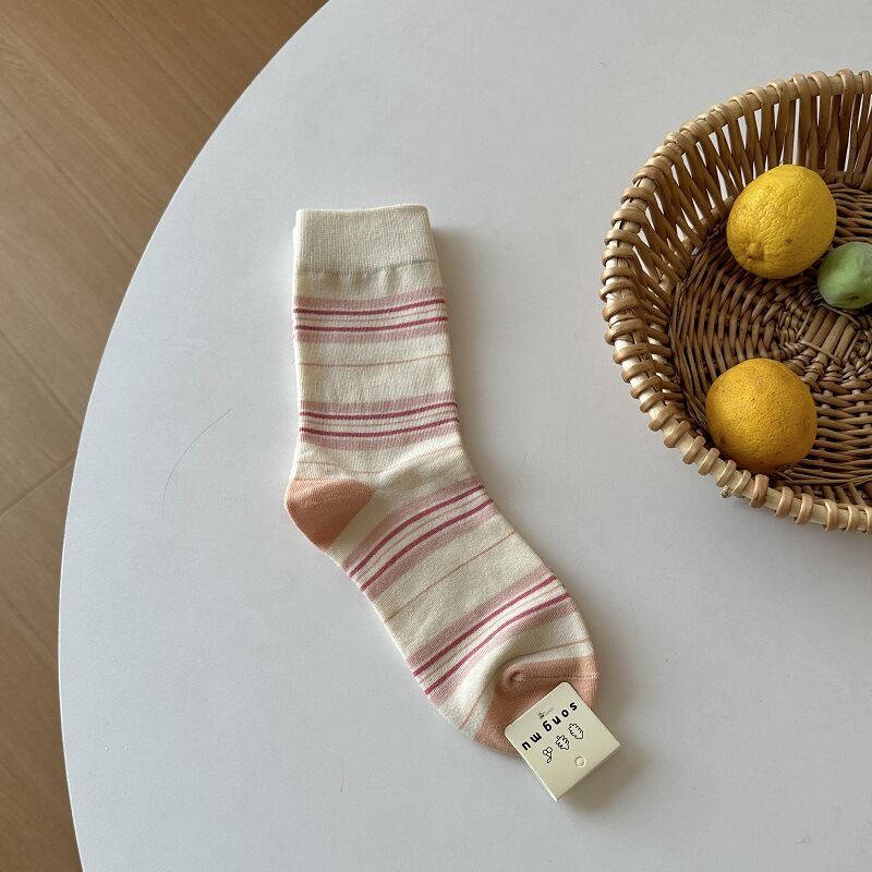 Lässige Streifen-Socken bis zur Wade