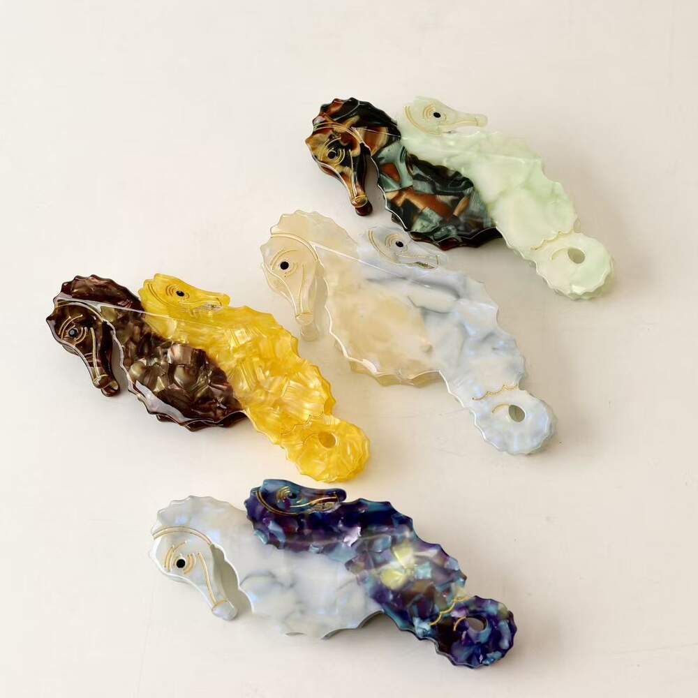 Simple Series Cute Oceanic Style Mixed Color Seahorse Acetate Hair Claws h5Picture2