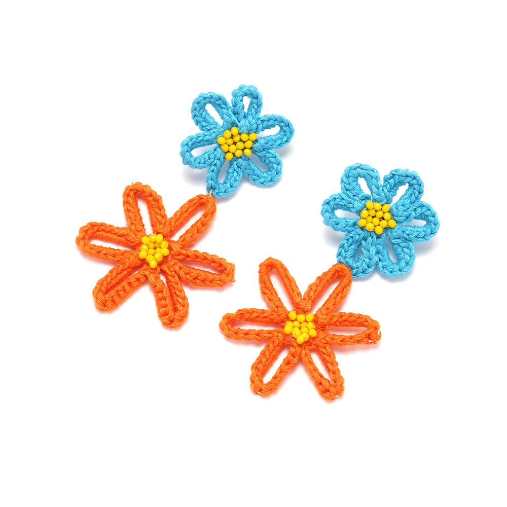 Romantic Series Sweet Flower Yarn Women's Drop Earrings h5Picture5