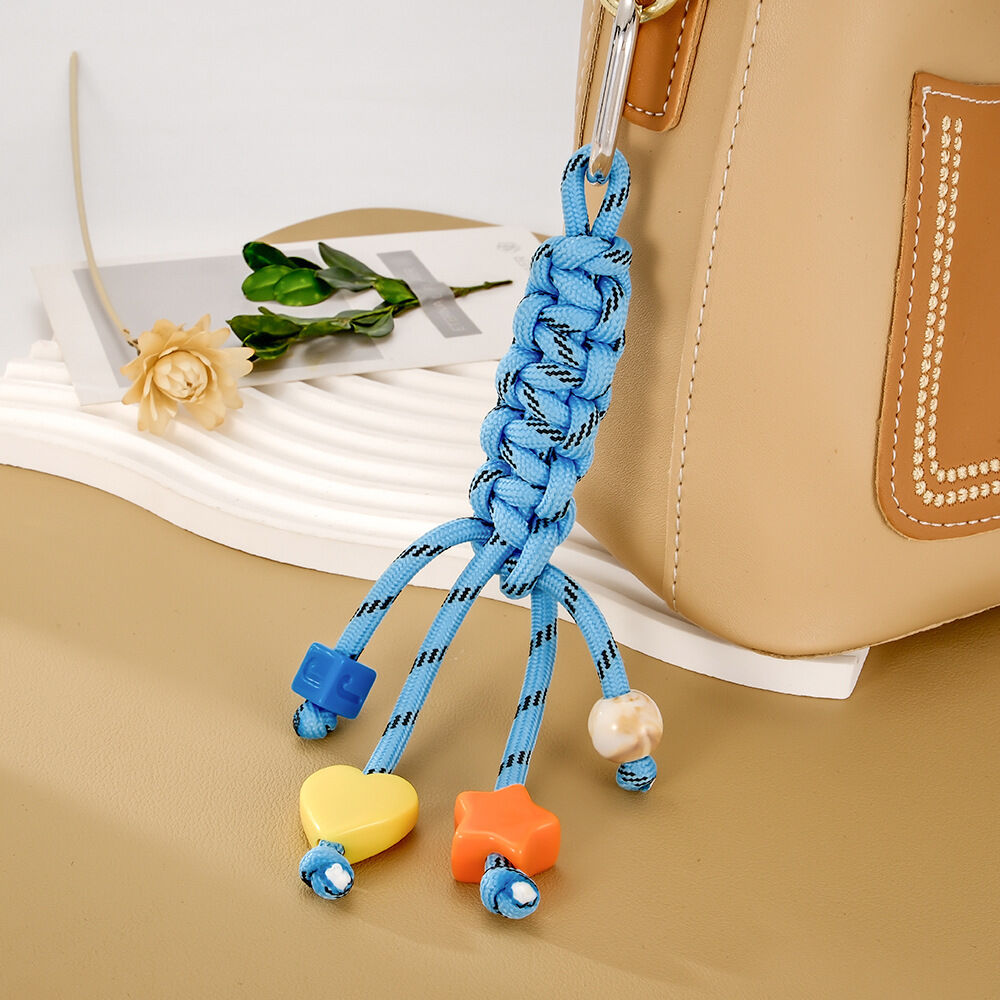 Simple Series Casual Heart Twist Star Woven Rope Bag Charms h5 Picture2