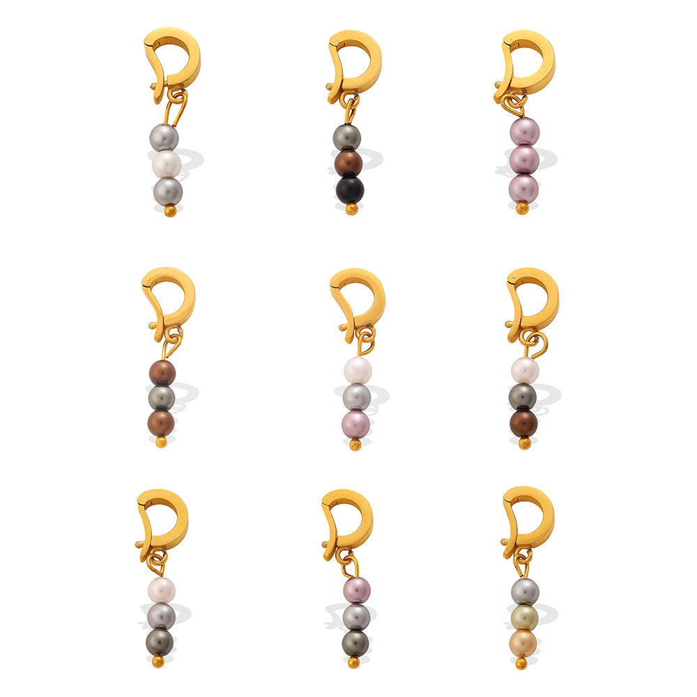 Simple Series Daily Beads Stainless Steel Waterproof   Gold Color  Artificial Pearl Pendants h5 Picture5