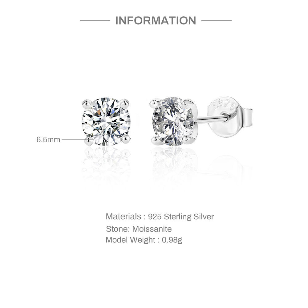 Simple Series Classic Geometric Shape S925 Platinum Plating Moissanite Women's Moissanite Earrings h5Picture4