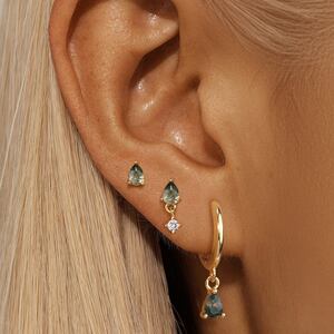 Luxurious Daily Irregular Shape Tassel S925 Gold Color Natural Stone Women's 925 Sterling Silver Color Earrings h5 Picture3