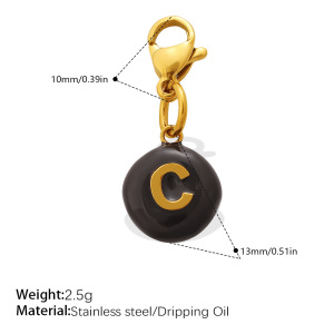 Simple Series Daily Diy Letter Stainless Steel Waterproof Gold Color Pendants h5 Picture2