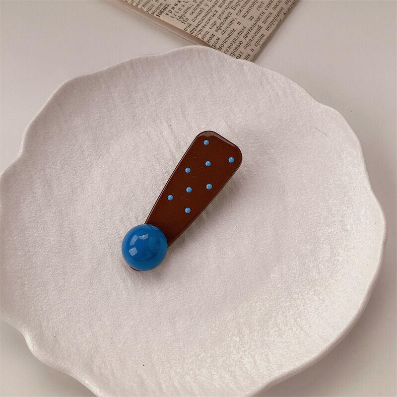 Simple Series Retro Heart Polka Dots Plastic Hair Clips