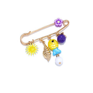 Simple Series Natural Flower Sun Oceanic Style Shell Fish Alloy Brooches h5 Picture2