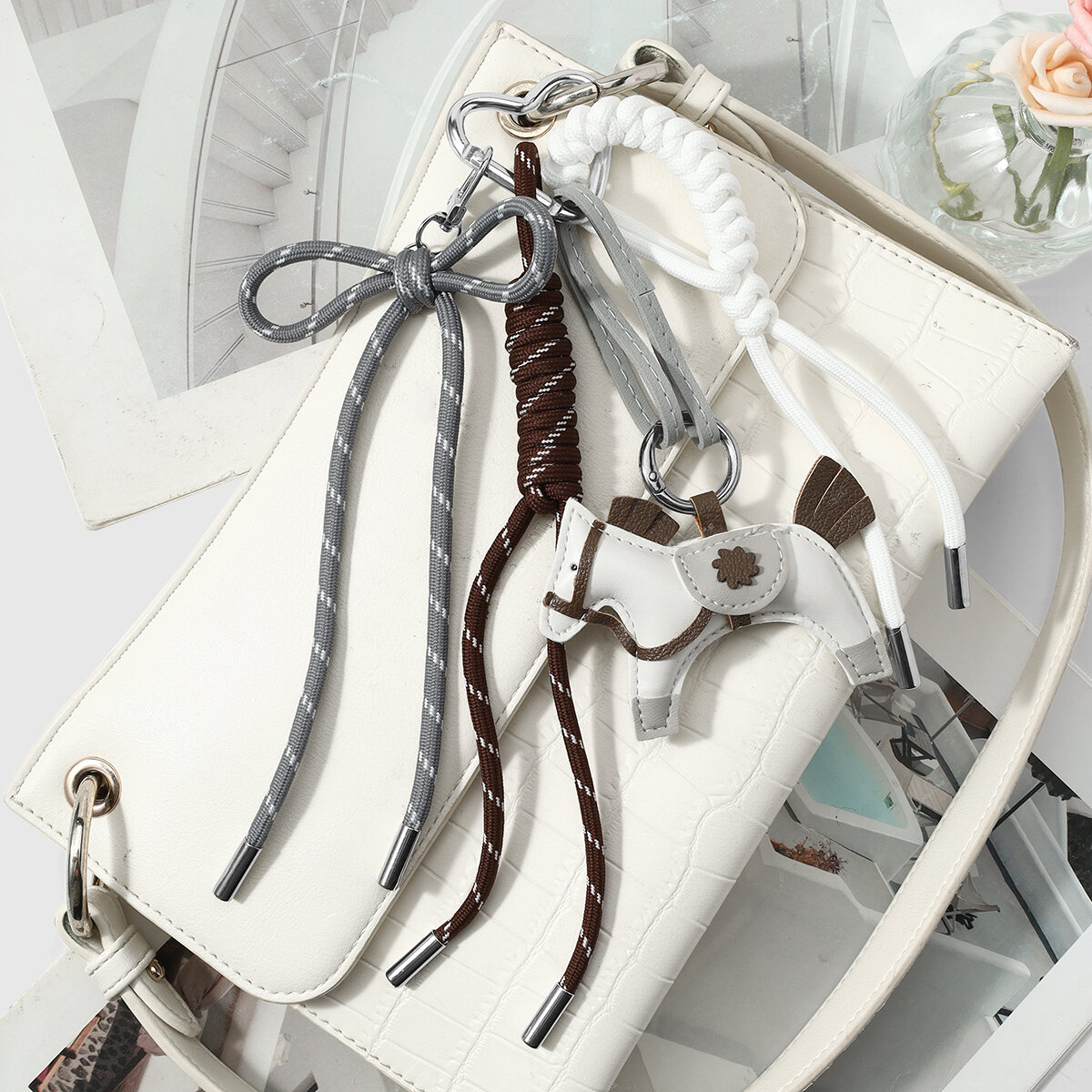 Simple Series Cute Heart Bow Knot Cartoon Leather Bag Charms Picture6