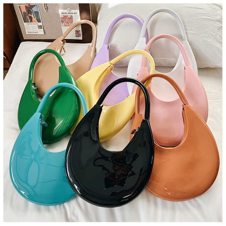 Casual Style None Solid Color Pvc Women's Underarm Bag h5Picture3
