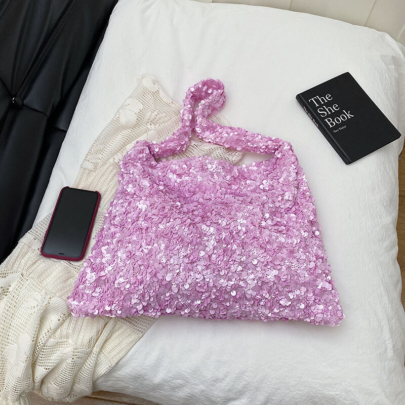 Casual Style Sequin Solid Color Polyester Women's Square Bag Picture5