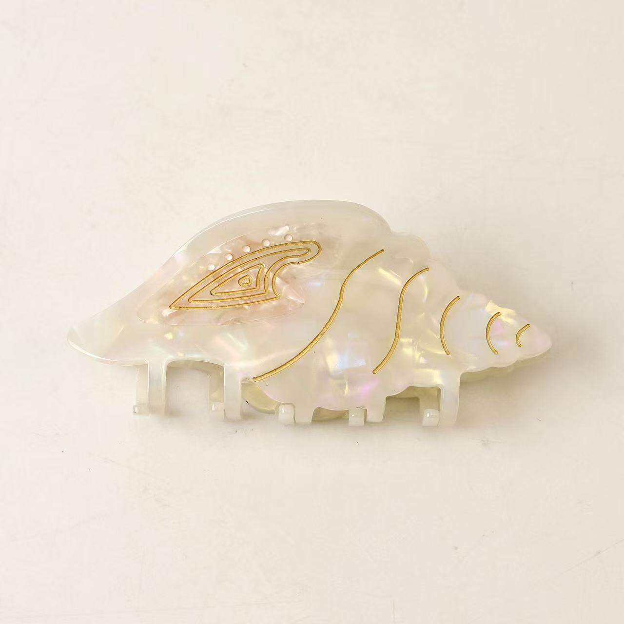 Romantic Series Natural Solid Color Oceanic Style Shell Acetate Hair Claws