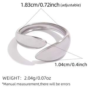 Simple Series Daily Irregular Shape Stainless Steel Waterproof Ring Sets h5