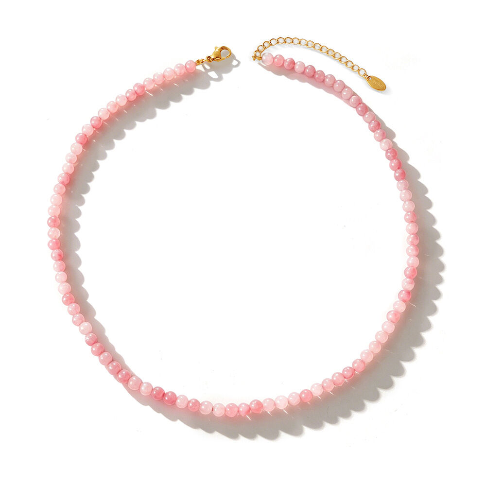Simple Series Daily Beads Stainless Steel Waterproof Gold Color Women's Beaded Necklaces Picture5