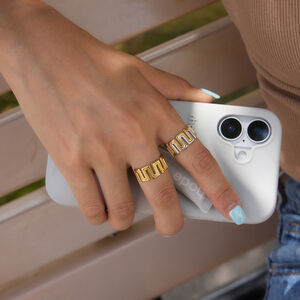 Retro Irregular Shape Mixed Color Stainless Steel Waterproof Statement Rings h5 Picture2