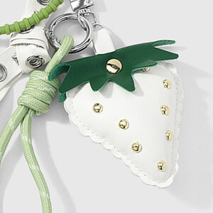 Simple Series Cute Heart Strawberry Rivet Leather Bag Charms h5 Picture6