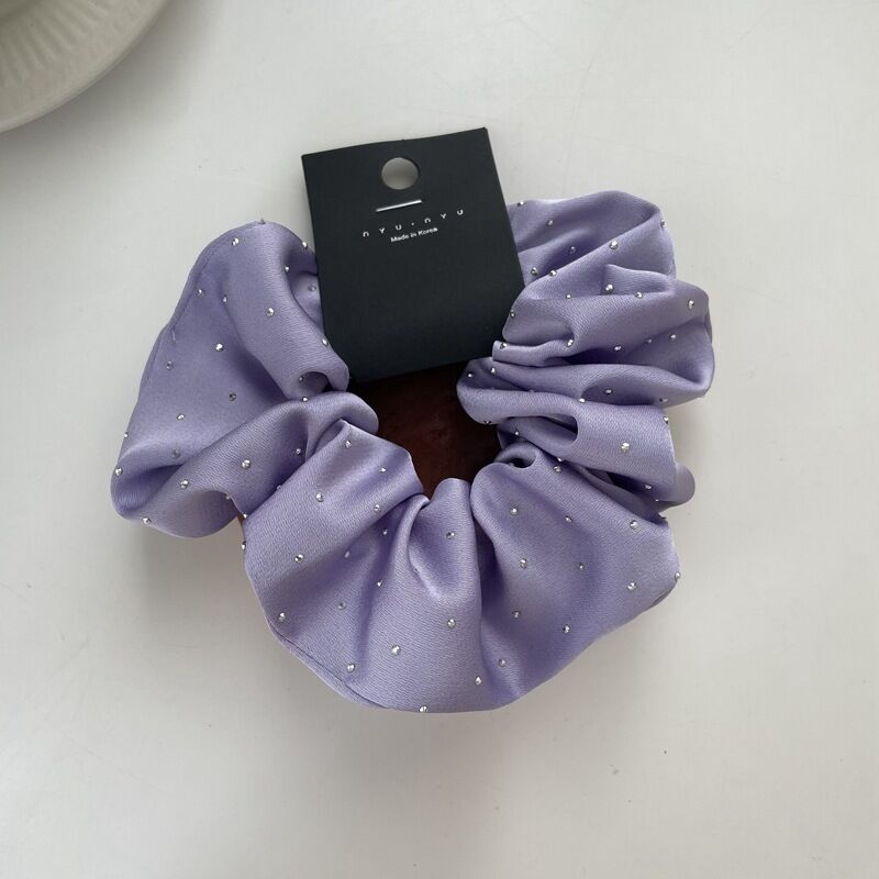 Simple Series Elegant Solid Color Fabric Rhinestone Scrunchies h5 