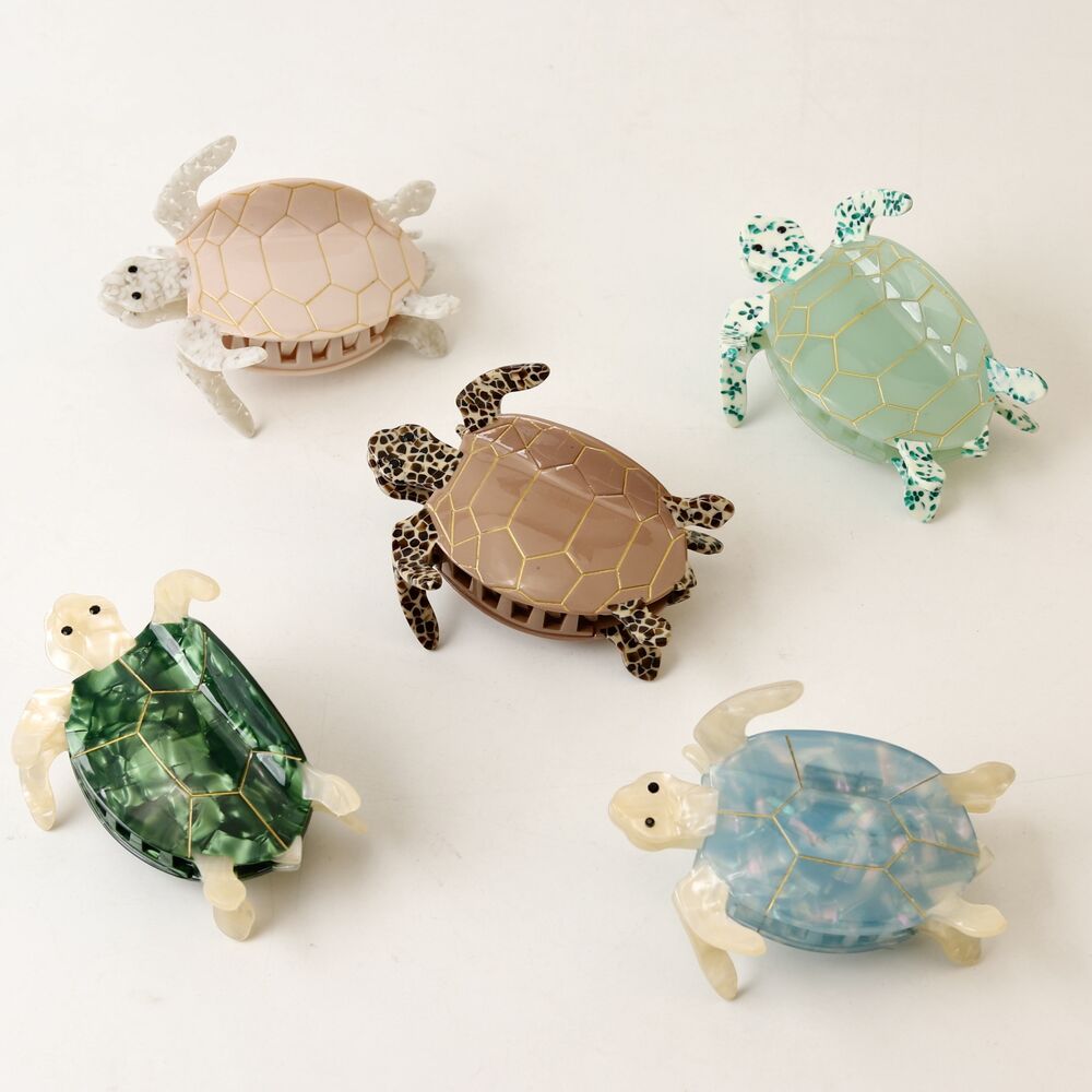 Simple Series Cute Turtle Cartoon Oceanic Style Mixed Color Gradient Color Acetate Hair Claws h5Picture4