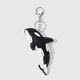 One black and white orca keychain
