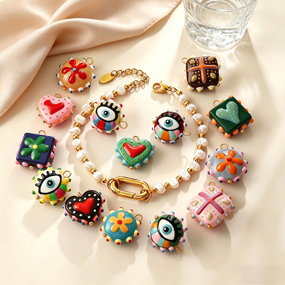 Sweet Glaze Heart Shape Women's DIY Pendants Picture3