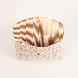 Casual Style Embroidered Flower Solid Color Hollowed-Out Cotton Women's Square Bag h5 Picture3