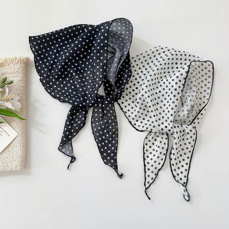 Simple Series Sweet Flower Polka Dots Polyester Summer Scarves 2