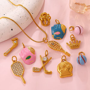 Simple Series DIY Irregular Shape Stainless Steel Waterproof Gold Color Rhinestone Pendants h5 Picture2