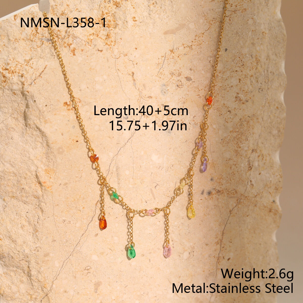 Simple Series Daily Irregular Shape Chain Stainless Steel Waterproof Gold Color Women's Chain Necklaces h5 