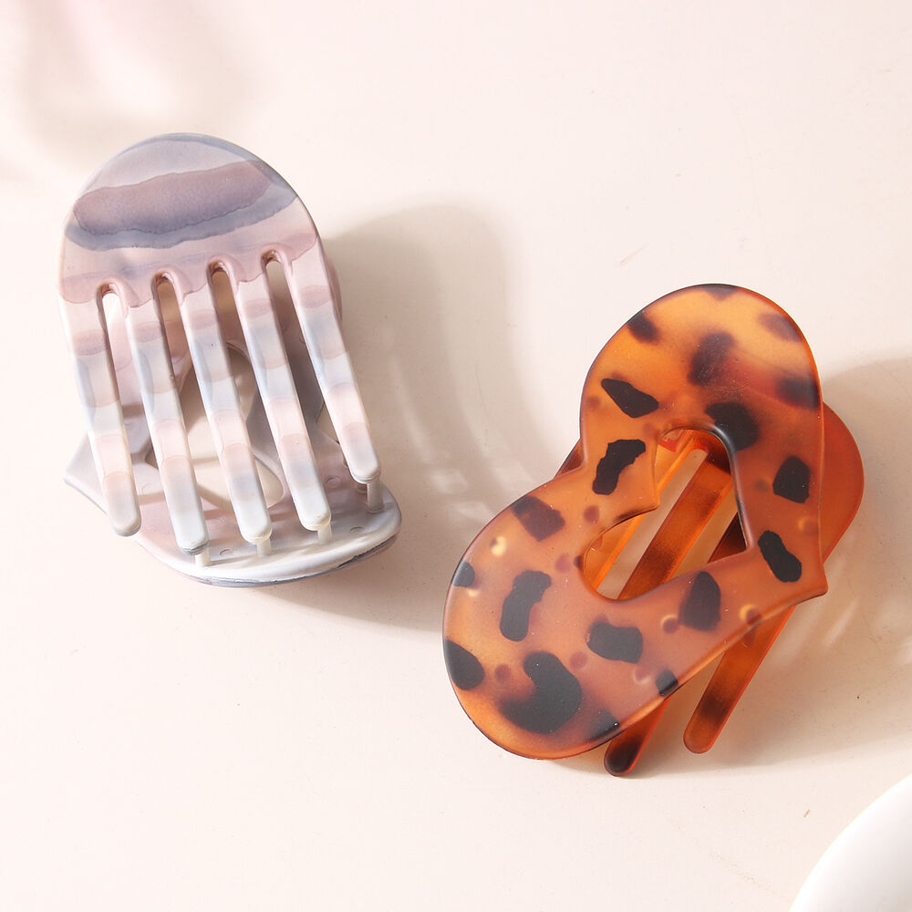 Romantic Series Simple Heart Leopard Print Gradient Color Pc Hair Clips Picture3