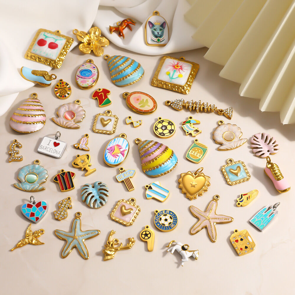 Oceanic Style Stainless Steel Waterproof Gold Color DIY Pendants