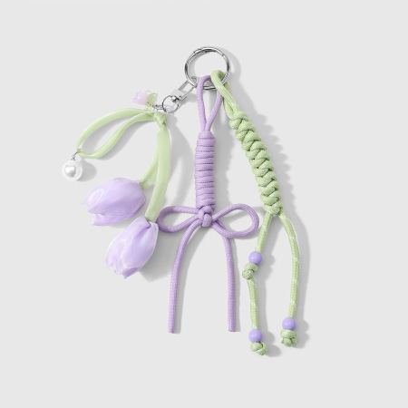 Ciondoli per borse Simple Series Daily Flower Twist in poliestere di colori misti.