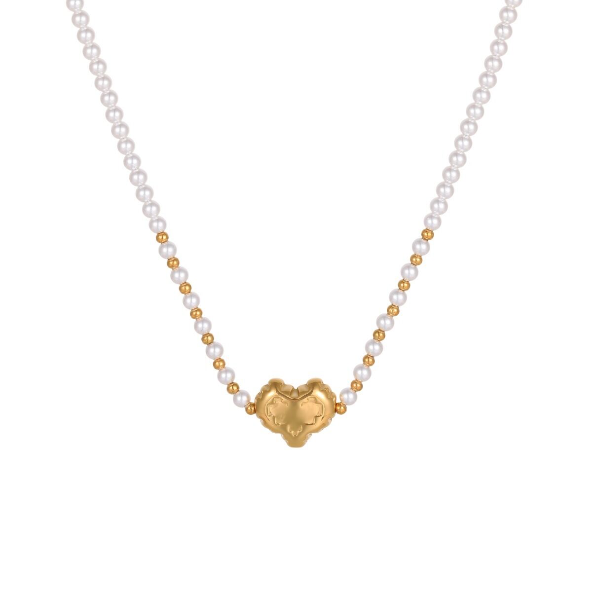 Simple Series Daily Heart Stainless Steel Waterproof   Gold Color  Women's Jewelry Sets Picture5