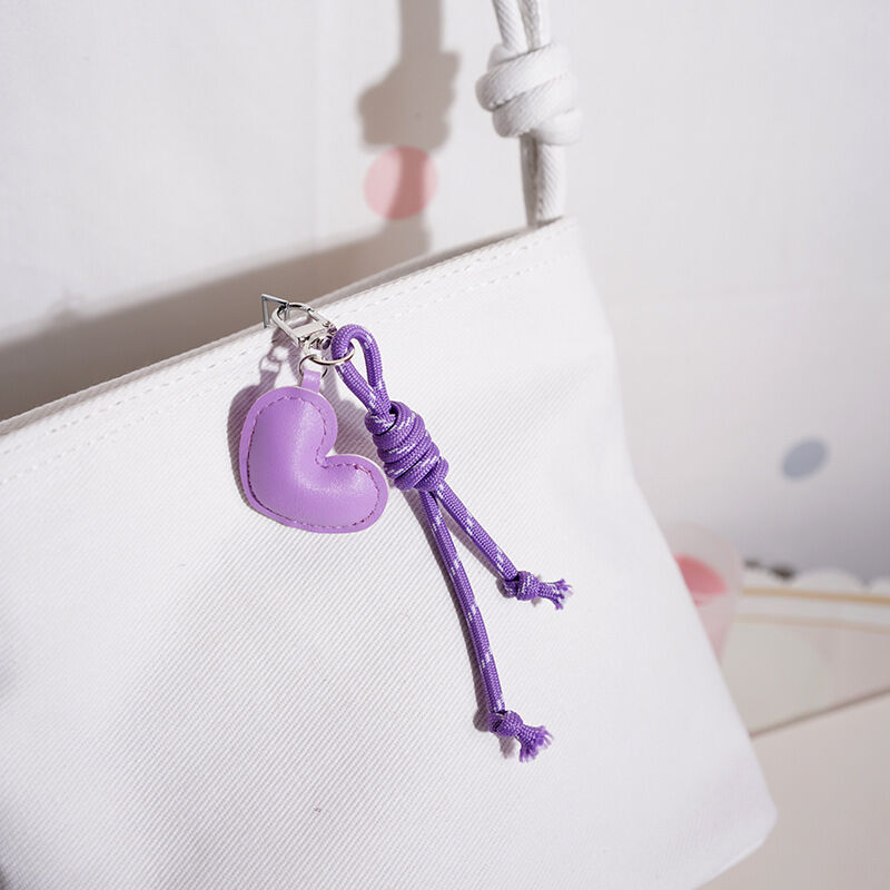 Romantic Series Simple Heart Solid Color Twist Pu Bag Charms Picture4